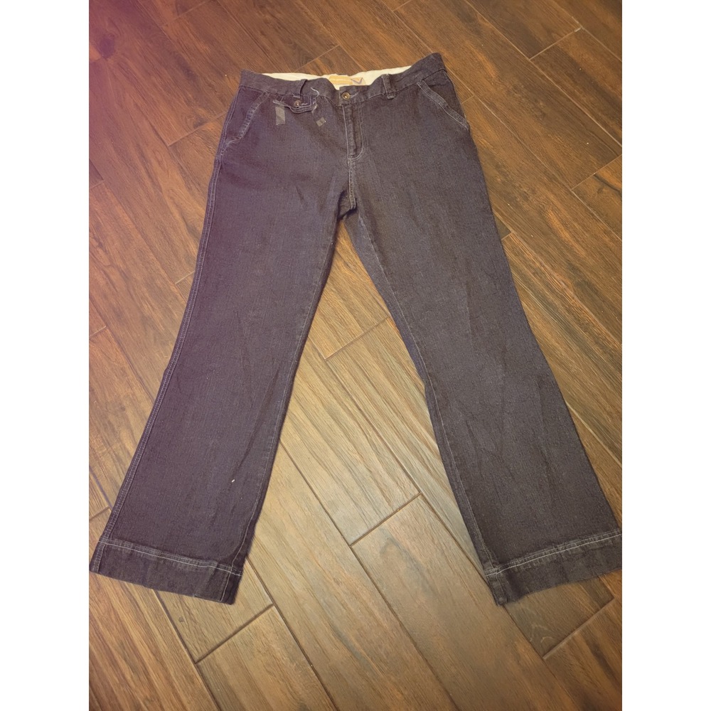 Canyon River Blues Womens 16 Dark Wash Wide Leg Denim Trouser Pants Stretch‎ 904